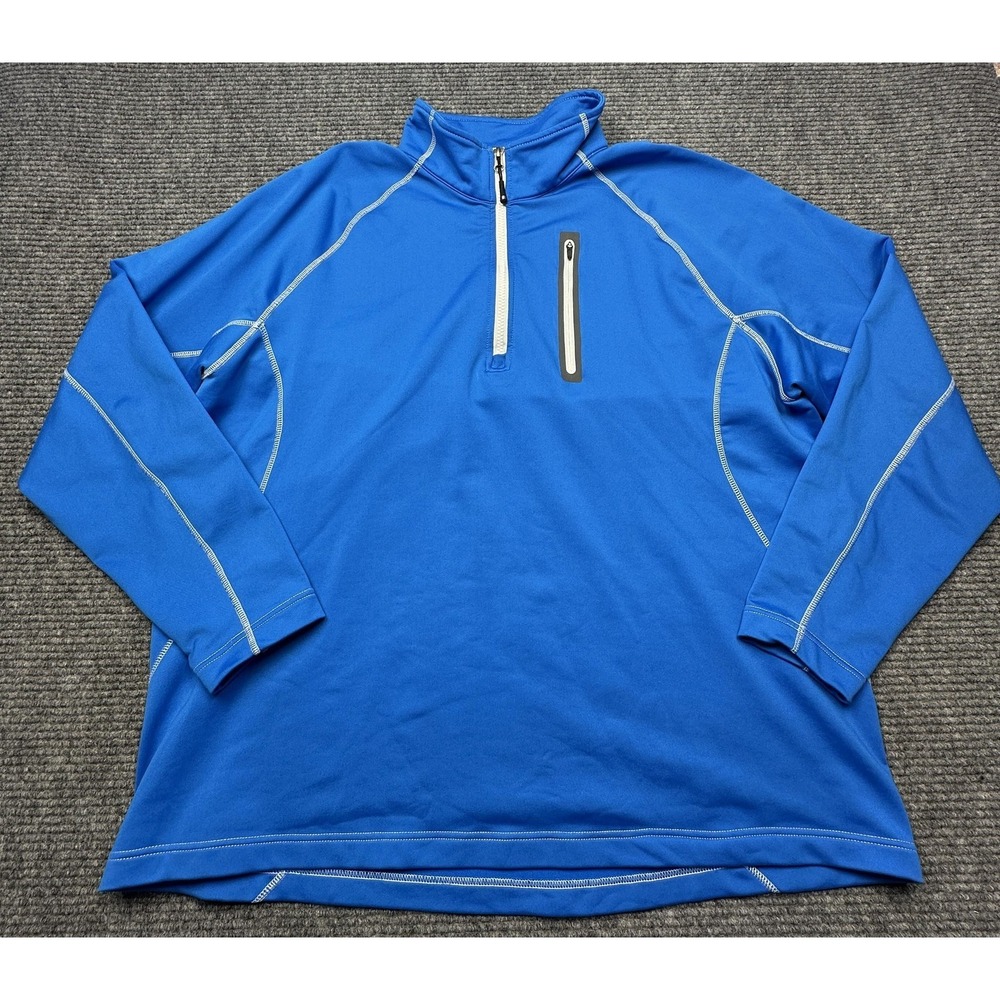 Solaris Pullover Mens XL‎ Blue 1/4 Zip Long Sleeve Fleece Lined Athletic Top